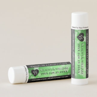Elegant 55th Emerald Wedding Anniversary Lip Balm