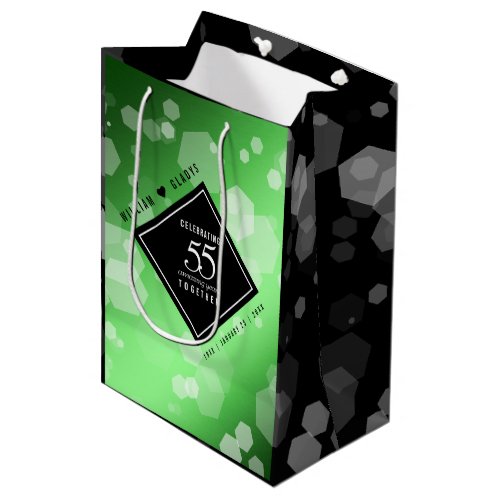 Elegant 55th Emerald Wedding Anniversary Medium Gift Bag