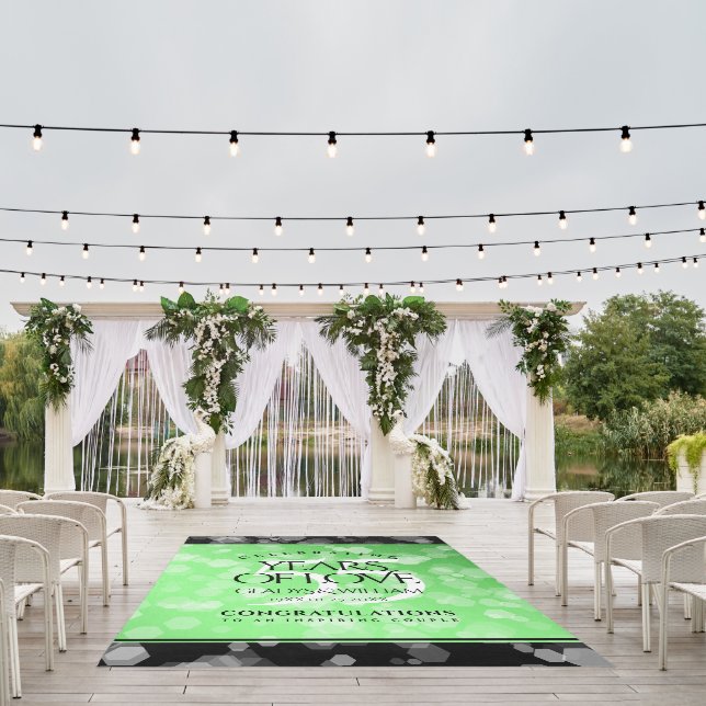 Elegant 55th Emerald Wedding Anniversary Outdoor Rug (Insitu (Wedding 1))