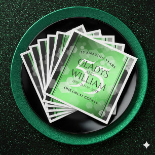 Elegant 55th Emerald Wedding Anniversary Paper Dinner Napkins