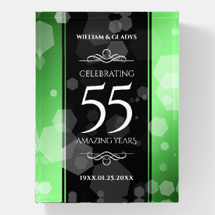 Elegant 55th Emerald Wedding Anniversary Paperweight