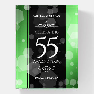 Elegant 55th Emerald Wedding Anniversary Paperweight