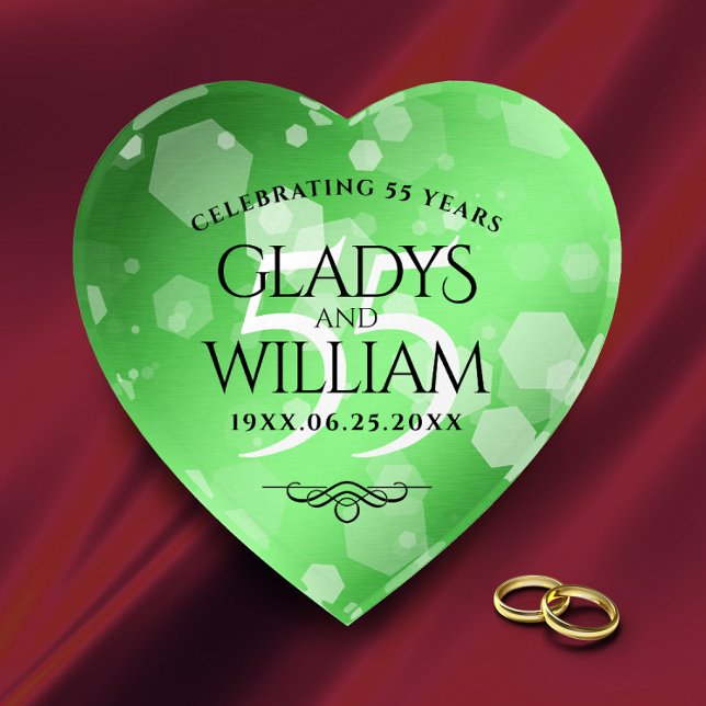 Elegant 55th Emerald Wedding Anniversary Paperweight (Creator Uploaded)