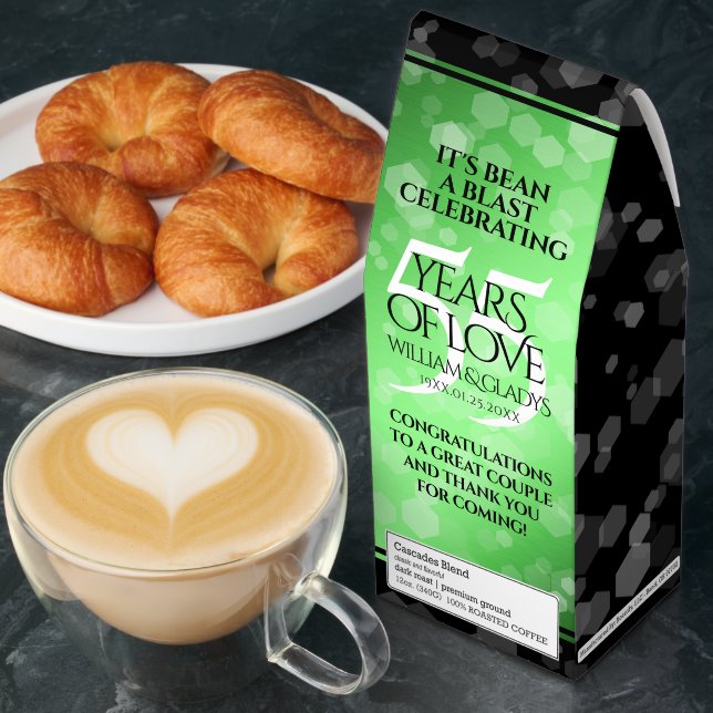 Elegant 55th Emerald Wedding Anniversary Roasted Coffee (Breakfast)