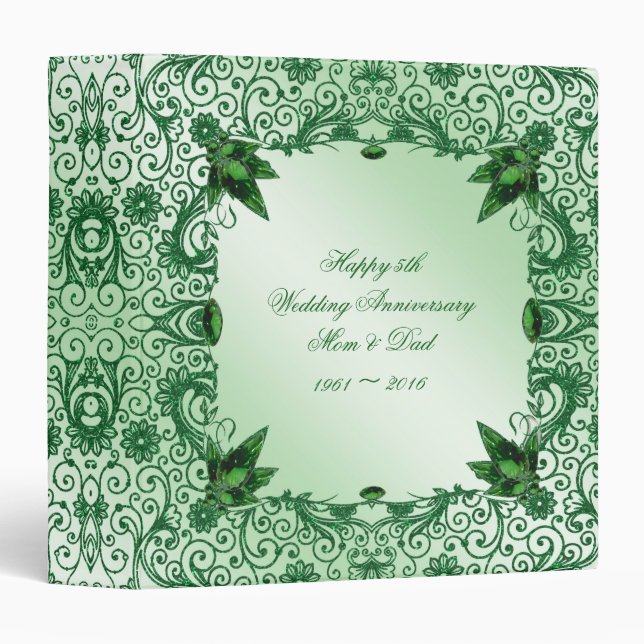 Elegant 55th Wedding Anniversary 1.5" Photo Binder (Front/Spine)