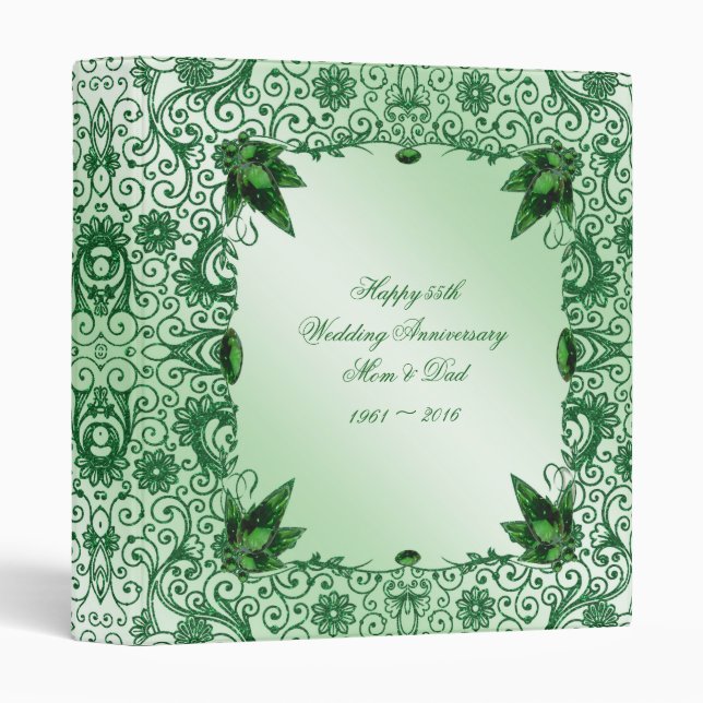 Elegant 55th Wedding Anniversary 1" Photo Binder (Front/Spine)