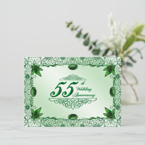 Elegant 55th Wedding Anniversary 45x625 Invite