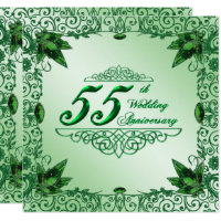 Elegant 55th Wedding Anniversary 5.25x5.25 Invite