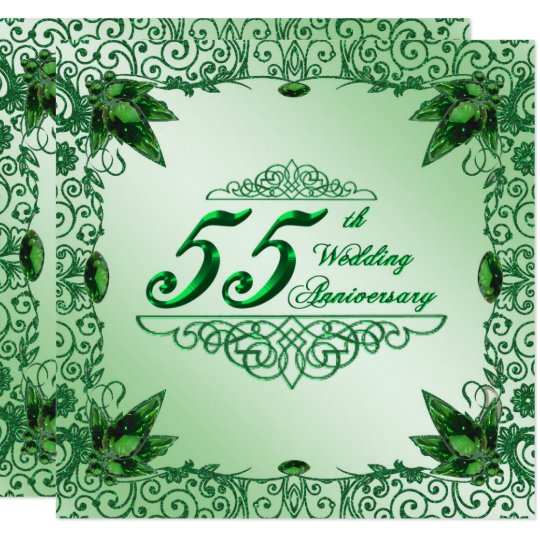 Elegant 55th Wedding Anniversary 5.25x5.25 Invite | Zazzle.com