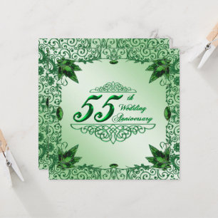 Elegant 55th Wedding Anniversary 5.25x5.25 Invite