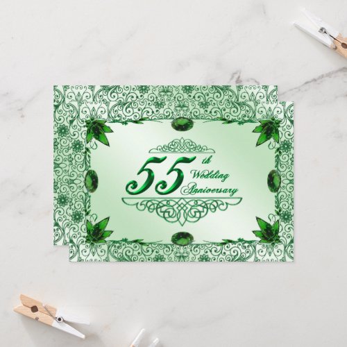 Elegant 55th Wedding Anniversary 5x7 Invitation