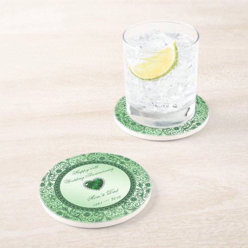 Elegant 55th Wedding Anniversary Coaster