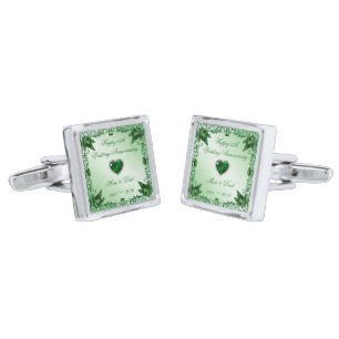 Elegant 55th Wedding Anniversary Cufflinks
