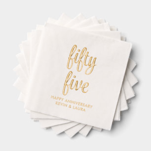 Elegant 55th Wedding Anniversary Gold Foil Napkins