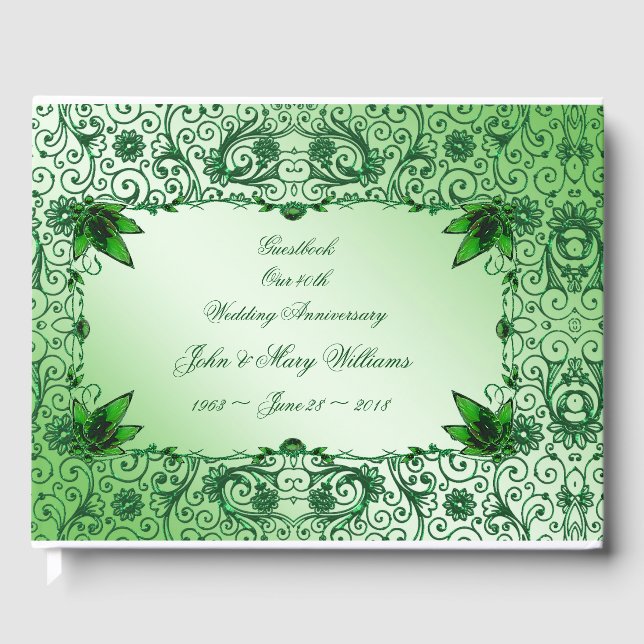 Elegant 55th Wedding Anniversary Guestbook (Front)