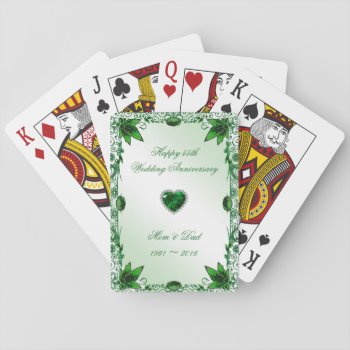 Elegant 55th Wedding Anniversary Playing Cards by Digitalbcon at Zazzle