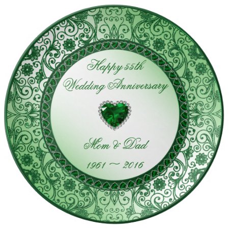 Elegant 55th Wedding Anniversary Porcelain Plate