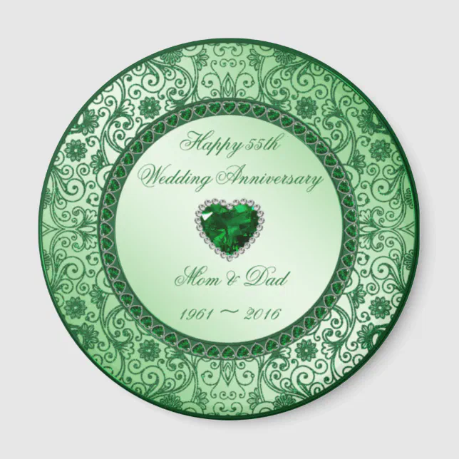 60th Anniversary or Any Yr Whimsical Heart Gift Magnet, Zazzle