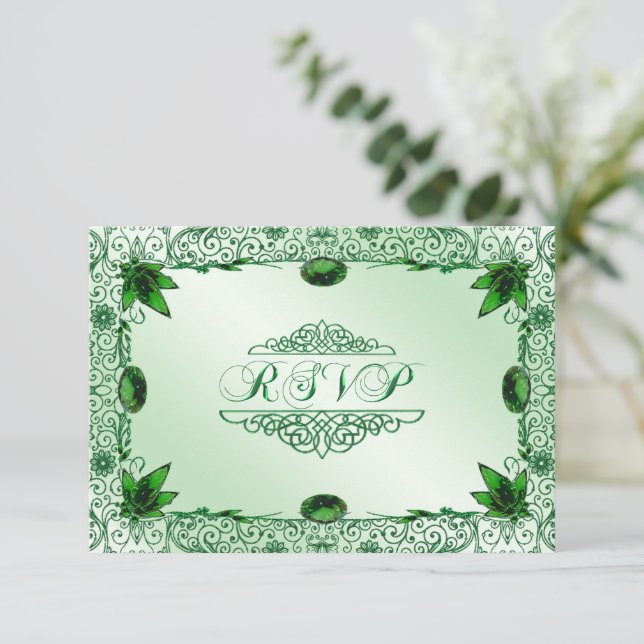 Elegant 55th Wedding Anniversary RSVP Invitation (Standing Front)