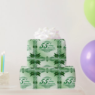 Elegant 55th Wedding Anniversary Wrapping Paper