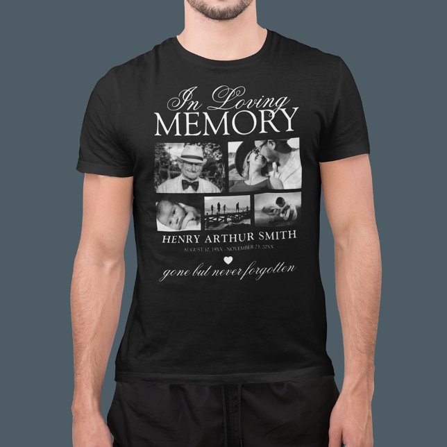 Elegant 5 Photo In Loving Memory T-Shirt (Creator Uploaded)