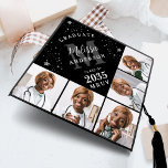 Elegant 5 Photo Personalized Monogram Black Silver Graduation Cap Topper<br><div class="desc">Celebrate your graduation with our modern and unique graduation cap topper featuring a stunning photo collage design that can showcase up to 5 of your favorite senior memories. The sleek modern design is perfect for a modern look, while the silver stars add a touch of elegance to your special day....</div>