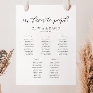 Elegant 5 Tables Our Favorite People Seating Chart Foam Board
