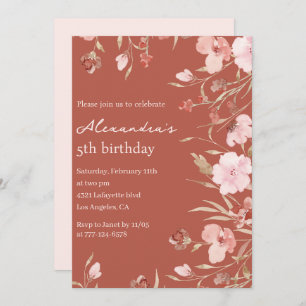 Elegant 5th birthday invitations Floral Chic 