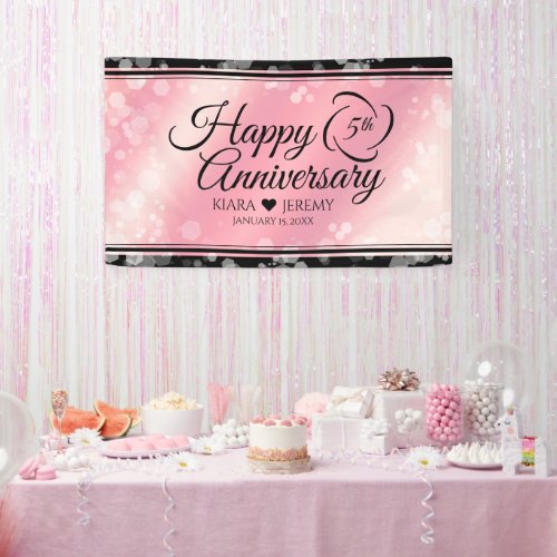 Elegant 5th Rose Quartz Wedding Anniversary Banner