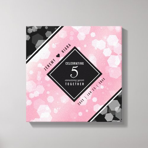 Elegant 5th Rose Quartz Wedding Anniversary Canvas Print