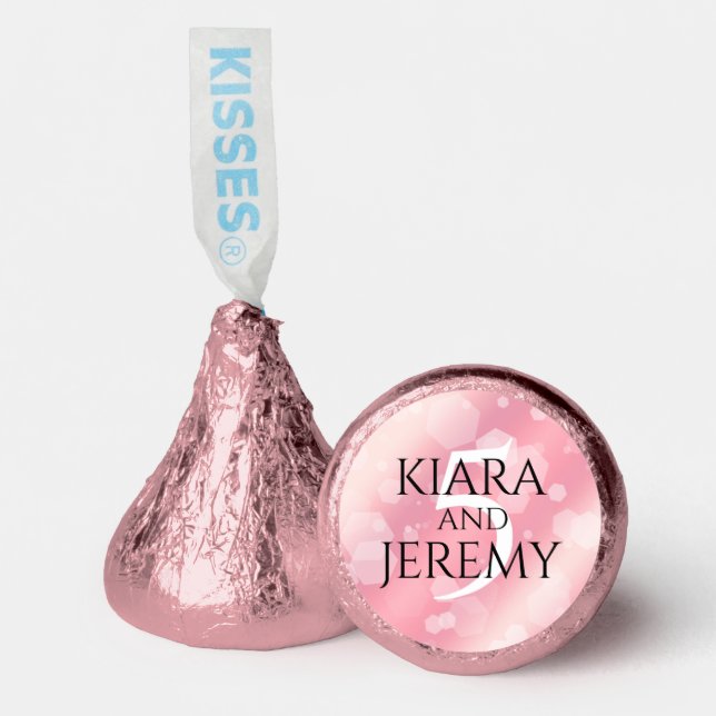 Elegant 5th Rose Quartz Wedding Anniversary Hershey®'s Kisses® (Front)