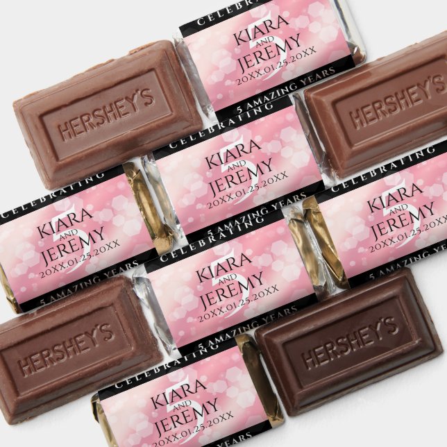 Elegant 5th Rose Quartz Wedding Anniversary Hershey's Miniatures (Assorted)