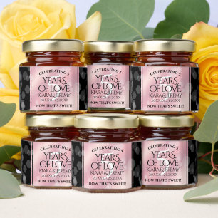 Elegant 5th Rose Quartz Wedding Anniversary Honey Jar Favors