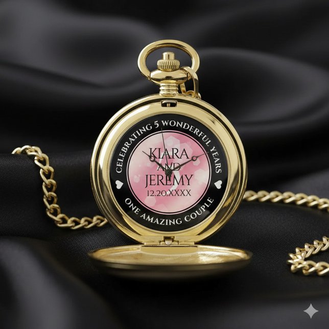 Elegant 5th Rose Quartz Wedding Anniversary Pocket Watch (Elegant 5th Rose Quartz Wedding Anniversary Pocket Watch Cover Photo)
