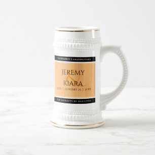Elegant 5th Wood Wedding Anniversary Celebration Beer Stein