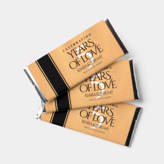 Elegant 5th Wood Wedding Anniversary Celebration Hershey Bar Favors