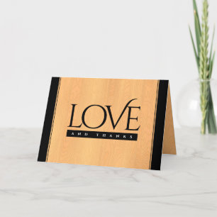 Elegant 5th Wood Wedding Anniversary Celebration Letterpress Thank You Card