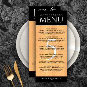 Elegant 5th Wood Wedding Anniversary Celebration Menu
