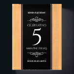 Elegant 5th Wood Wedding Anniversary Celebration Paperweight<br><div class="desc">Make the 5th wood wedding anniversary a memorable event with this commemorative paperweight! Elegant white lettering styled on black and faux, light wood grain backgrounds add a memorable touch for this special occasion and milestone. Personalize with the couple's names and dates of marriage. Design © W.H. Sim. See more at...</div>