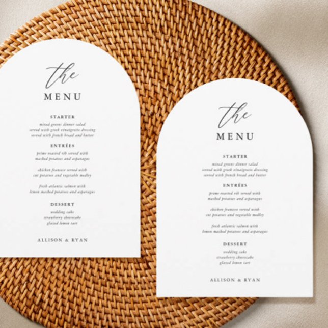 Elegant 5x7" Wedding Table Menu Cards Flat Menu (Creator Uploaded)