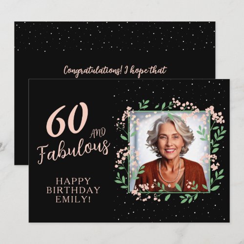 Elegant 60 and Fabulous Flower 60th Birthday Photo
