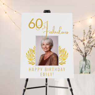 Elegant 60 and Fabulous Twigs 60th Birthday Photo Foam Board