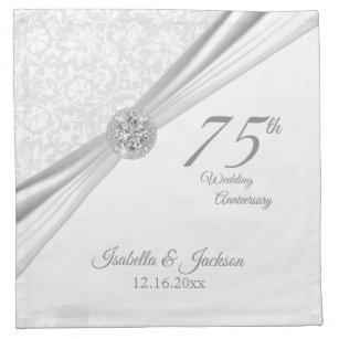 16 x Diamond Anniversary Napkins 33cm 3ply 60 Years 60th Wedding Party Tableware 