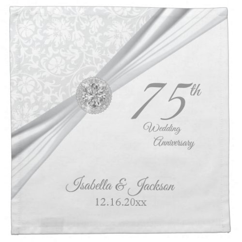 Elegant 60th  75th Diamond  Anniversary Design Cloth Napkin