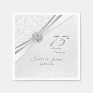 Elegant 60th / 75th Diamond Anniversary Design Napkins