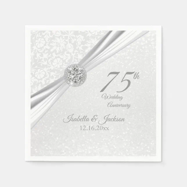 Elegant 60th / 75th Diamond Anniversary Design Napkins | Zazzle