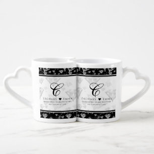 Elegant 60th 75th Diamond Wedding Anniversary Coffee Mug Set