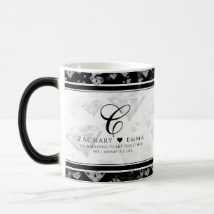 Elegant 60th 75th Diamond Wedding Anniversary Color Morph Mug