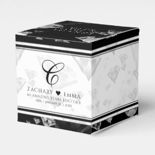 Elegant 60th 75th Diamond Wedding Anniversary Favor Boxes