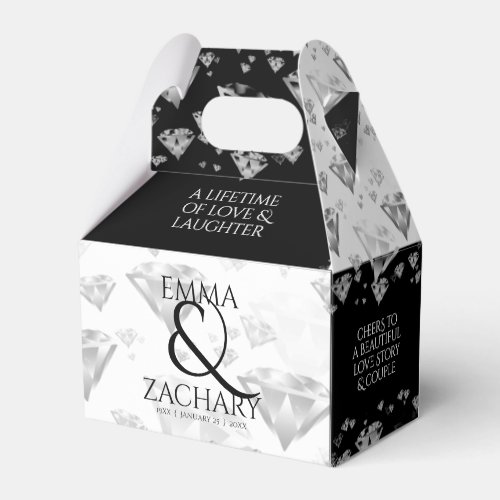 Elegant 60th 75th Diamond Wedding Anniversary Favor Boxes